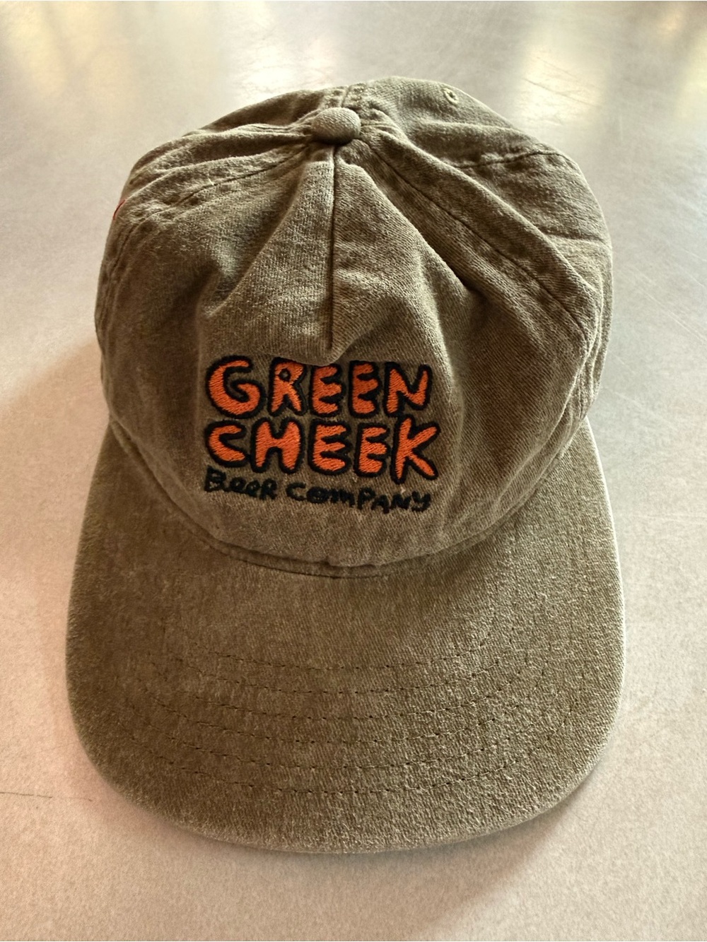 Green Cheek Beer Company Olive Baseball Cap - Adjustable